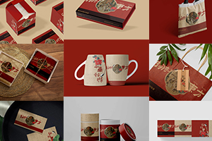【479期】品牌茶叶礼盒包装vi提案展示效果智能贴图文创样机psd设计素材