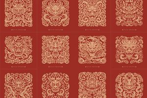 【410期】38套 2024龙年中国风龙纹元素插画AI矢量设计素材