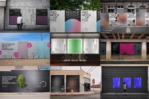 【530期】城市户外街头广告牌灯箱围挡海报广告vi智能贴图样机PSD设计素材