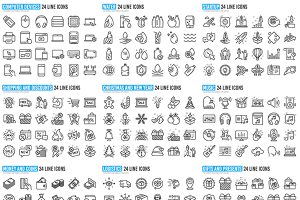 【533期】简约实用互联网网站app线条图标合集ai矢量设计素材源文件