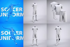 【176期】足球队服运动服质感设计展示PSD样机素材