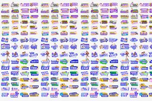 【702】企业团建职场聚会年会手举牌模板PSD设计素材